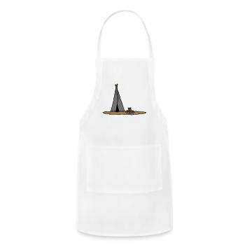 campfire primitive tent design - Adjustable Apron - white - Front - Julia (174cm)