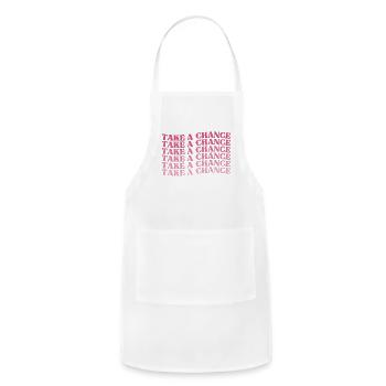 Take A Chance Retro Vintage Motivational And - Adjustable Apron - white - Front - Julia (174cm)