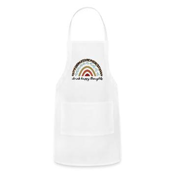 Drink happy thoughts - Adjustable Apron - white - Front - Julia (174cm)