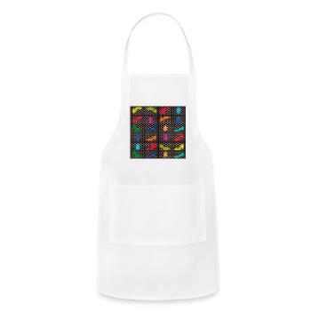 The Rack – Bold Abstract Art Design - Adjustable Apron - white - Front - Julia (174cm)
