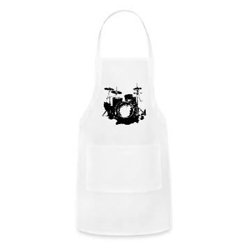 Drum Kit Graphic - Adjustable Apron - white - Front - Julia (174cm)