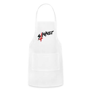 Sinner Cross Upside - Adjustable Apron - white - Front - Julia (174cm)