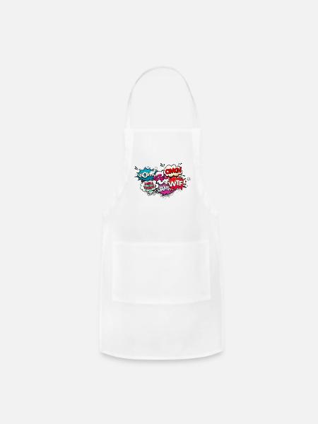 Comics text - Adjustable Apron - white