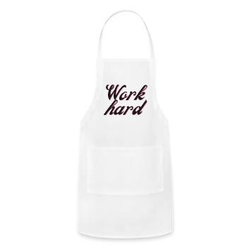 Work hard - Adjustable Apron - white - Front - Julia (174cm)