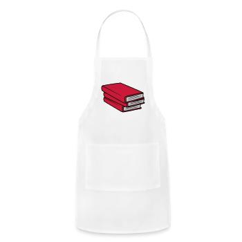 3 books stack design - Adjustable Apron - white - Front - Julia (174cm)