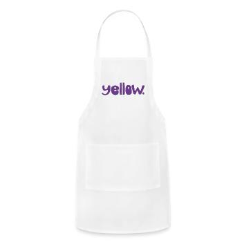 Yellow on purple yellow - Adjustable Apron - white - Front - Julia (174cm)