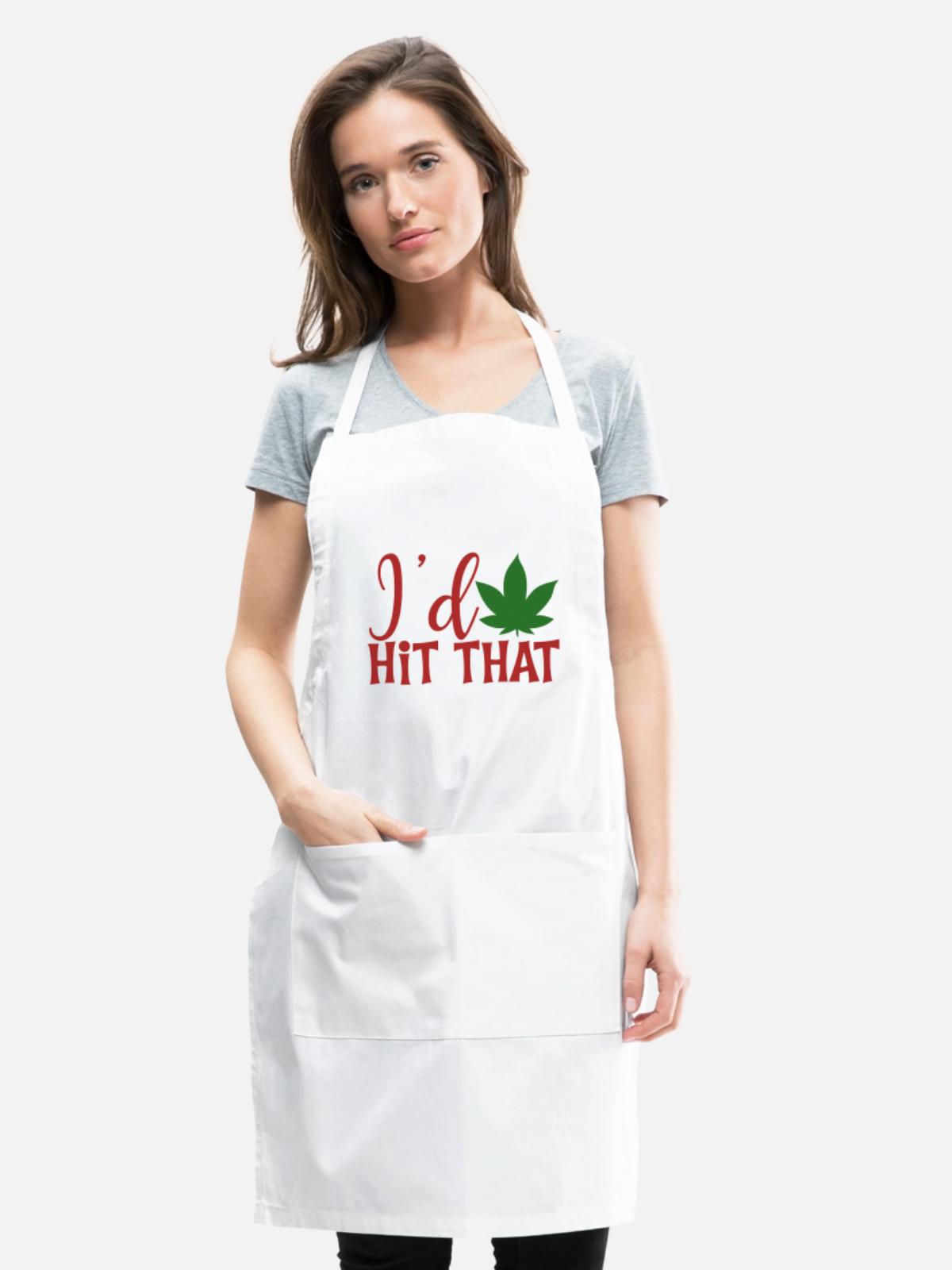 I d Hit That - Adjustable Apron - white - Front - Julia (174cm)