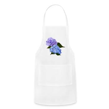 Two Hydrangea Blue and Lavender - Adjustable Apron - white - Front - Julia (174cm)