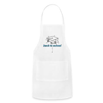 Graduation Cap and Scroll Back to School Print - Adjustable Apron - white - Front - Julia (174cm)