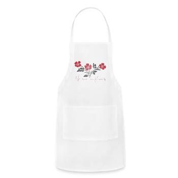 No rain no flowers, wildflowers cutting file for - Adjustable Apron - white - Front - Julia (174cm)