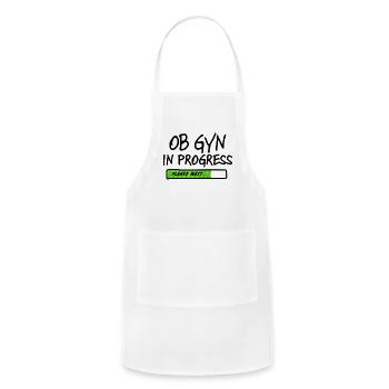 Ob-Gyn In Progress Please Wait Future Obgyns - Adjustable Apron - white - Front - Julia (174cm)