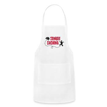 Geocache Zombie Caches Brain - Adjustable Apron - white - Front - Julia (174cm)