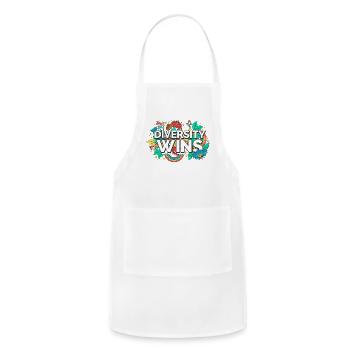 Diversity Wins Flowers - Adjustable Apron - white - Front - Julia (174cm)
