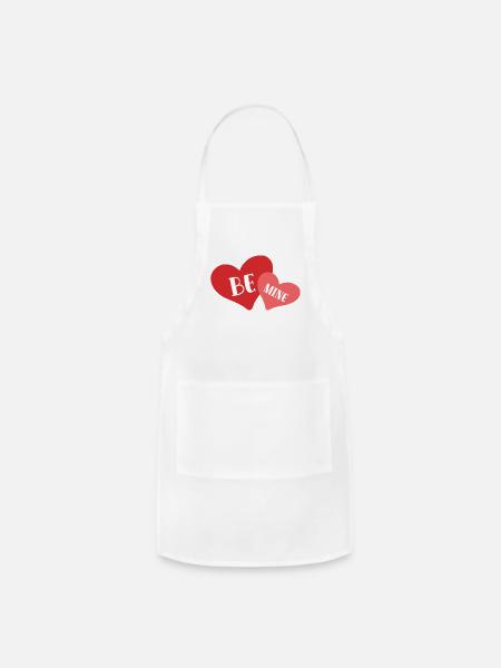 Valentine day be mine - Adjustable Apron - white