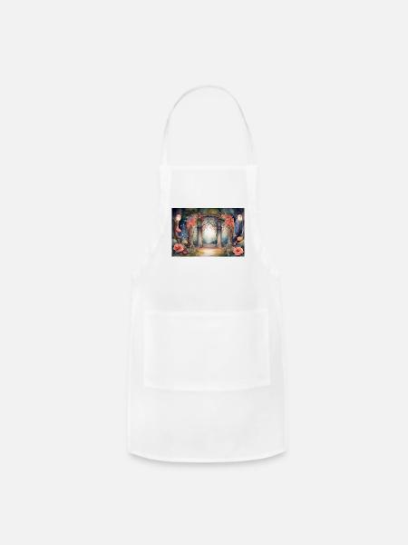 Watercolor Whimsical Forest - Adjustable Apron - white