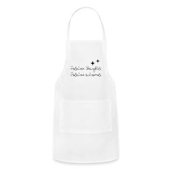 Positive thoughts - Adjustable Apron - white - Front - Julia (174cm)