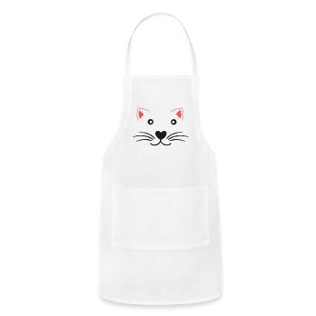 Cute Women s Graphic T Shirt for Teen Girls - Adjustable Apron - white - Front - Julia (174cm)