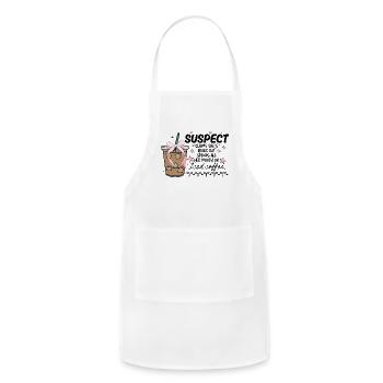 Suspect claims she's broke but spends - Adjustable Apron - white - Front - Julia (174cm)