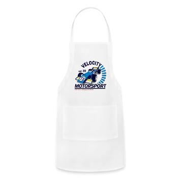 Velocity Motorsport Blue Car Logo - Adjustable Apron - white - Front - Julia (174cm)