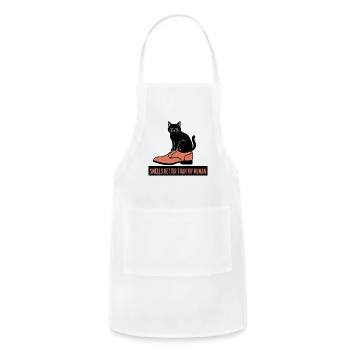 Smells Better Than My Human Cat Shoe - Adjustable Apron - white - Front - Julia (174cm)