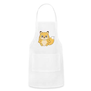 Kawaii Fox Chibi Charm - Adjustable Apron - white - Front - Julia (174cm)