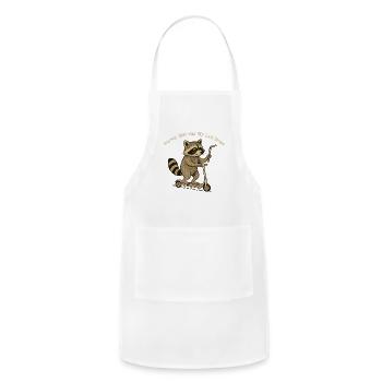 Anyway That Was My Last Straw – Funny Raccoon - Adjustable Apron - white - Front - Julia (174cm)