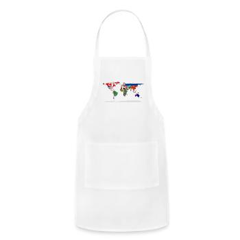 Flag Map Of The World - Adjustable Apron - white - Front - Julia (174cm)