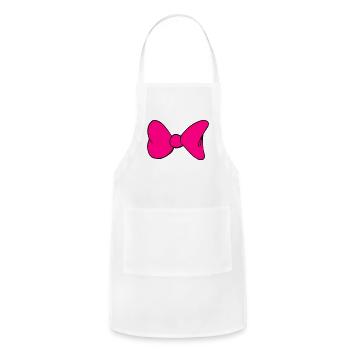 pink bow - Adjustable Apron - white - Front - Julia (174cm)