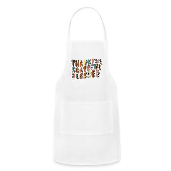 THANKFUL GRATEFUL BLESSED - Adjustable Apron - white - Front - Julia (174cm)