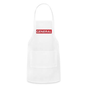 GÉNÉRAL (logo de la boîte rouge) - Tablier réglable - blanc - Devant - Julia (174cm)