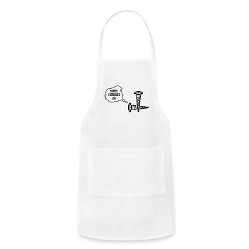 sorry, I screwed up! - Funny screws pun - Adjustable Apron - white - Front - Julia (174cm)
