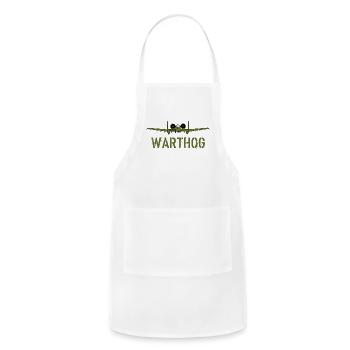 Olive Green A-10 Warthog Art-Usa Military Jets - Adjustable Apron - white - Front - Julia (174cm)