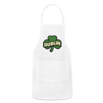 Dublin Shamrock Retro Banner - Adjustable Apron - white - Front - Julia (174cm)