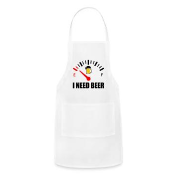 I need beer - Adjustable Apron - white - Front - Julia (174cm)