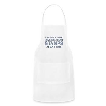 Stamp Collecting - Adjustable Apron - white - Front - Julia (174cm)