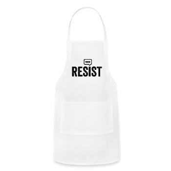 Resist Protest Text - Adjustable Apron - white - Front - Julia (174cm)