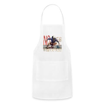 No Fear, No Limits, No Excuses - Skull Skater - Adjustable Apron - white - Front - Julia (174cm)