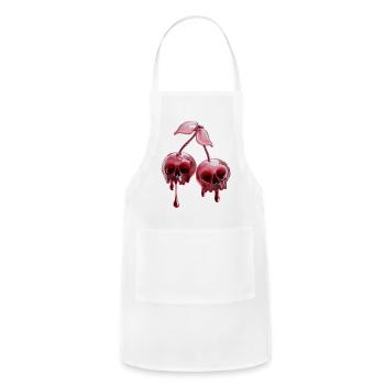 Cherry Skull Drip Art - Adjustable Apron - white - Front - Julia (174cm)