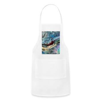 AquaCell Fluid Abstraction - Adjustable Apron - white - Front - Julia (174cm)