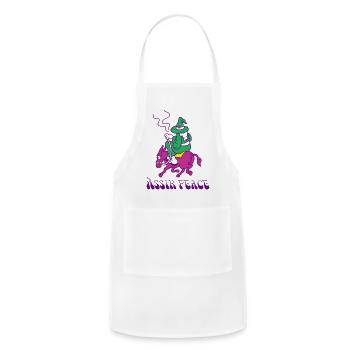 Peace Witch on Neon Pony - Adjustable Apron - white - Front - Julia (174cm)