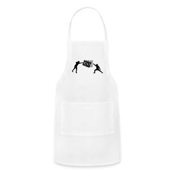 Mens Fencing Design, Fencing Gifts, Funny Fencing - Adjustable Apron - white - Front - Julia (174cm)