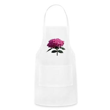 Delicate Pink Hydrangea - Adjustable Apron - white - Front - Julia (174cm)