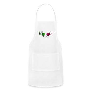 Knitting Needles and Yarn - Adjustable Apron - white - Front - Julia (174cm)