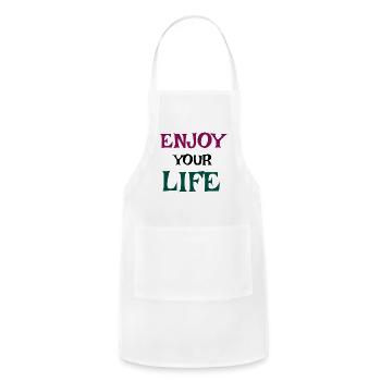 Vibrant Typography with Motivational Message - Adjustable Apron - white - Front - Julia (174cm)