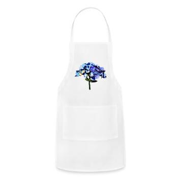 Small Blue Hydrangea - Adjustable Apron - white - Front - Julia (174cm)