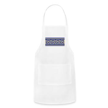 Greek Key - Adjustable Apron - white - Front - Julia (174cm)