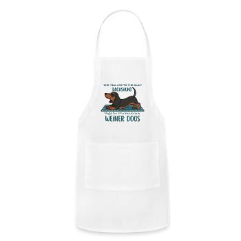 Sun Salute Dachshund Yoga - Adjustable Apron - white - Front - Julia (174cm)
