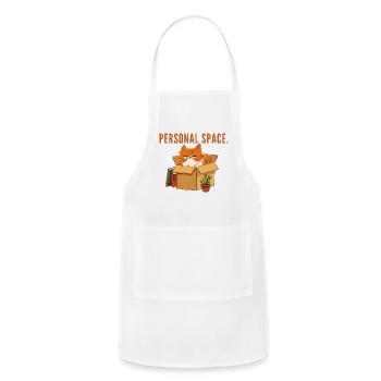 Personal Space Cat - Adjustable Apron - white - Front - Julia (174cm)