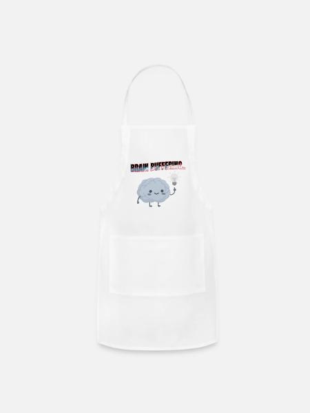 Brain Bufferring: Cute Brain Lightbulb - Adjustable Apron - white