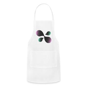 Gradient Leaf Bloom - Adjustable Apron - white - Front - Julia (174cm)